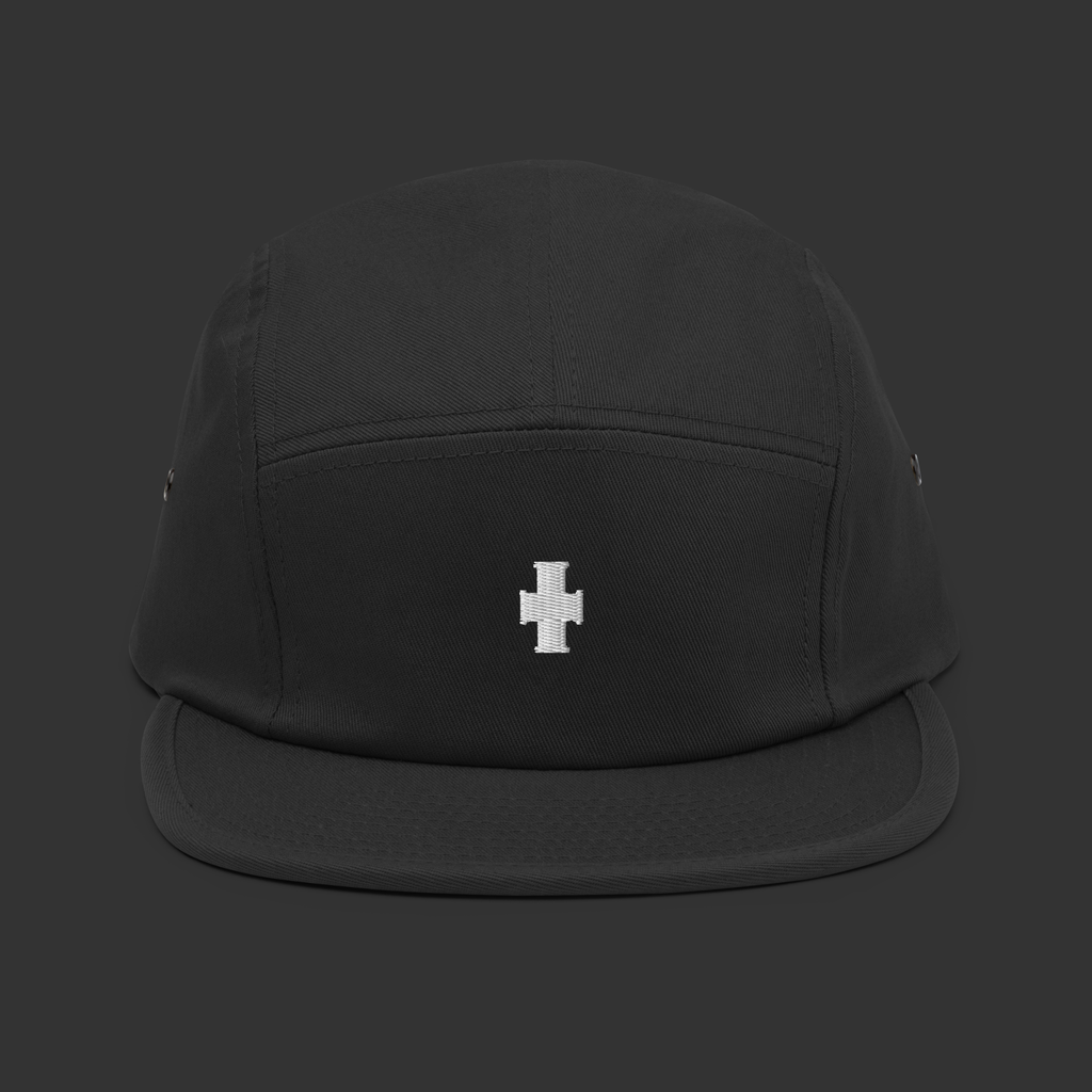 5 Panel Guild Issue Cross Cap — Black