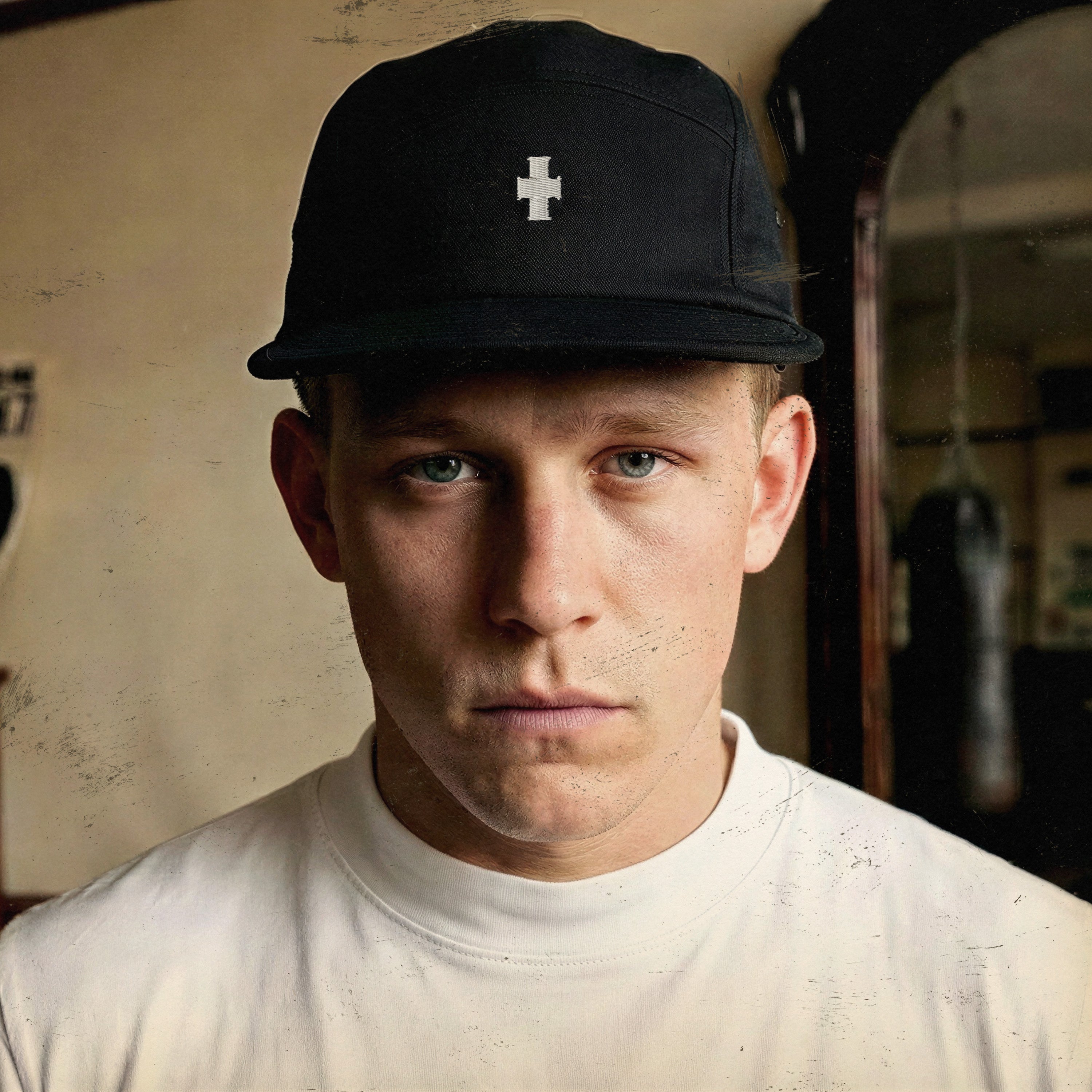 5 Panel Guild Issue Cross Cap — Black